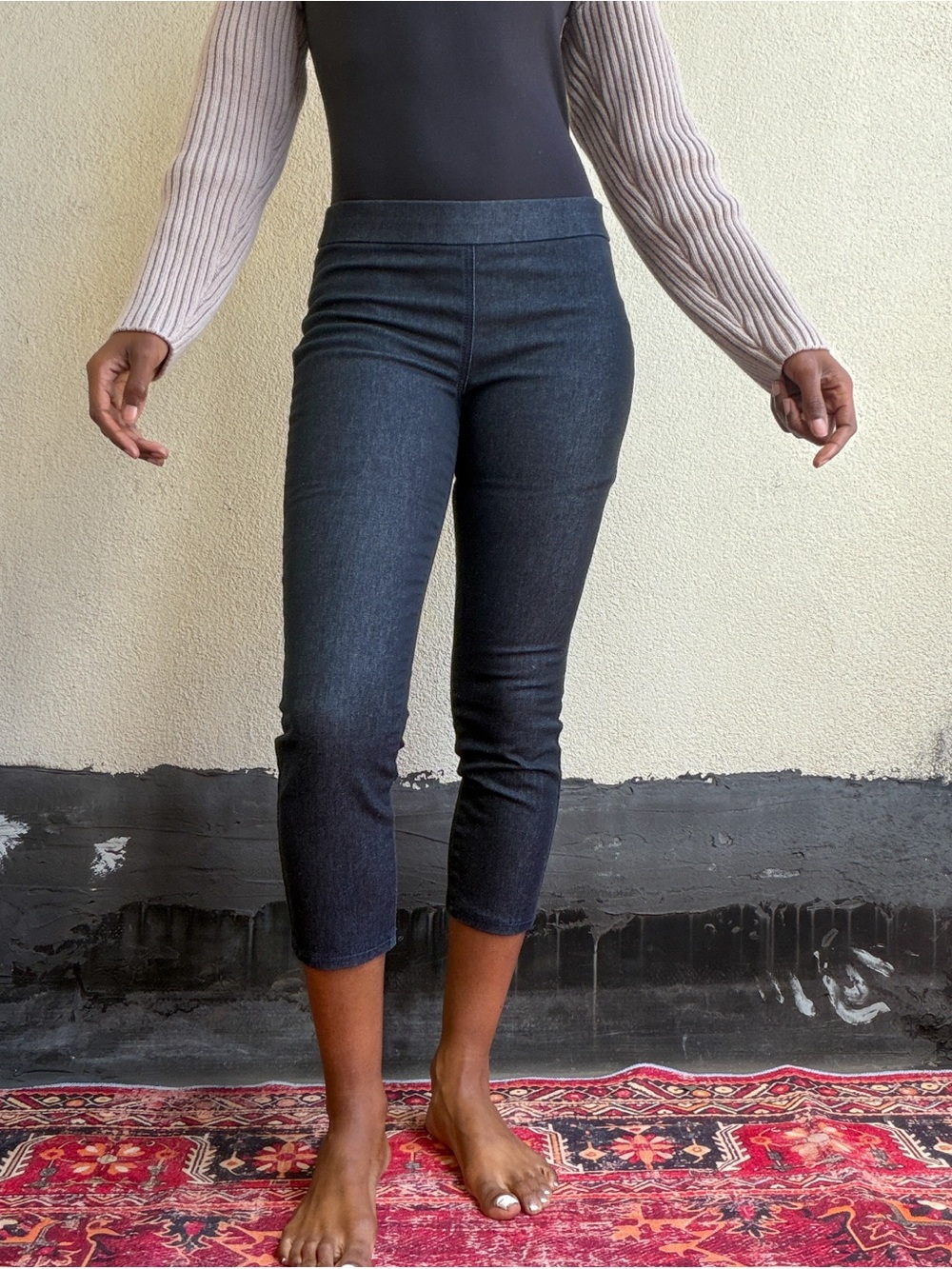 Express Black Cropped Slim Ankle Jeans